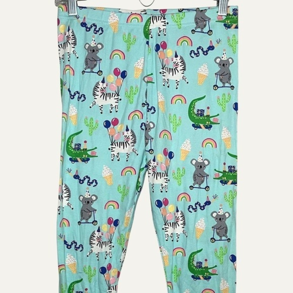 Gymboree Pull On Pajama Lounge Pants Birthday Party Theme Girls 14 Blue NWOT